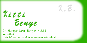 kitti benye business card